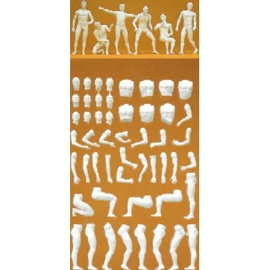 Preiser 1/24 Unpainted Nude Male Figures (6) (Kit)