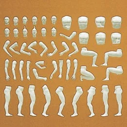 Preiser 1/32 Unpainted Nude Male Figures (6) (Kit)
