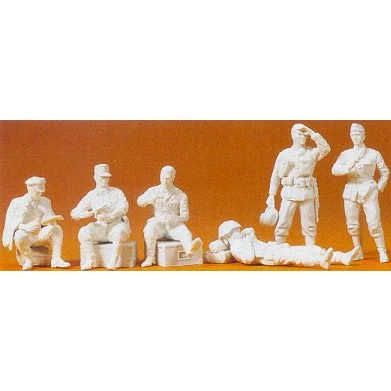 Preiser 1/35 Unpainted German Reich Infantry Resting 1939-45 (6) (Kit)
