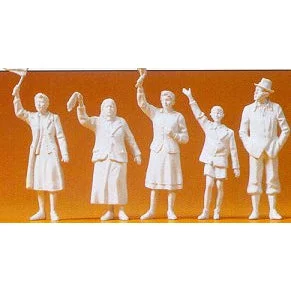 Preiser 1/35 Unpainted Civilians Waving (5) (Kit)