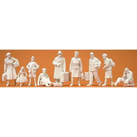 Preiser 1/35 Unpainted Postwar Era Travelers (9) (Kit)