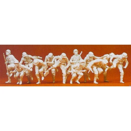 Preiser 1/72 Unpainted Panzergrenadiers Exiting Tank 1939-45 (12) (Kit)