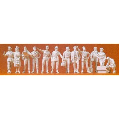 Preiser 1/72 Unpainted USAAF Pilots & Ground Crew 1942-45 (12) (Kit)