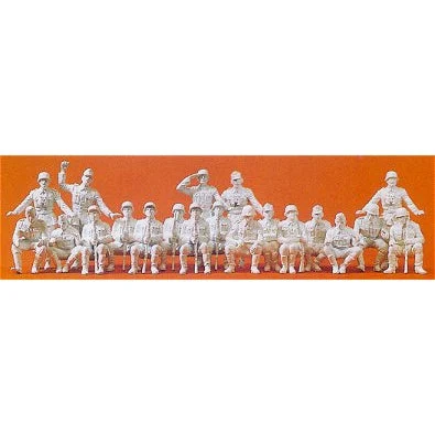Preiser 1/72 Unpainted Panzergrenadiers Sitting 1939-45 (20) (Kit)