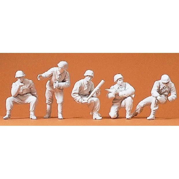 Preiser 1/72 Unpainted German Reich Gunners 1939-45 (5) (Kit)