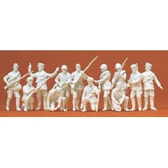 Preiser 1/72 Unpainted Russian Infantry Riflemen Partisans 1942-43 (12) (Kit)