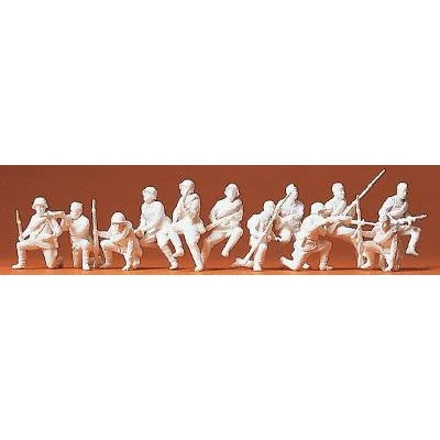 Preiser 1/72 Unpainted Russian Infantry Sitting 1942 (12) (Kit)