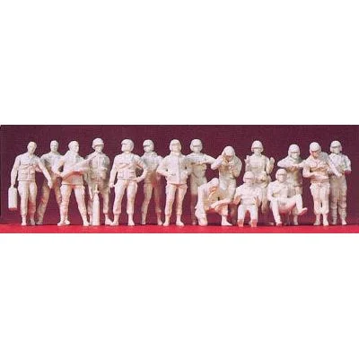 Preiser 1/72 Unpainted US Army Tank Crew 2000 (16) (Kit)