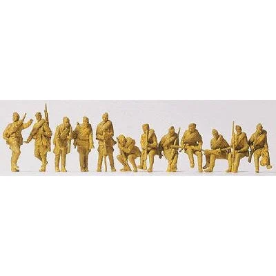 Preiser 1/72 Unpainted USSR Infantrymen Sitting 1942 (12) (Kit)
