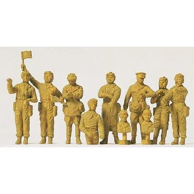 Preiser 1/72 Unpainted USSR Tank Crew 1942 (10) (Kit)
