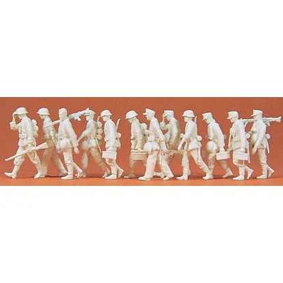 Preiser 1/72 Unpainted German Reich Grenadiers Advancing w/MG 1939-45 (12) (Kit)