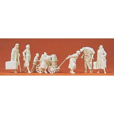 Preiser 1/72 Unpainted Refugees (7) (Kit)