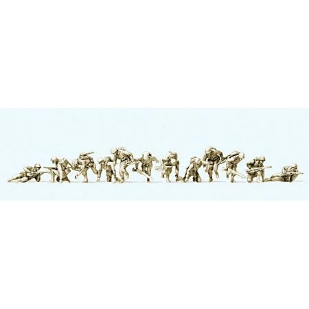 Preiser 1/72 Unpainted US Infantry D-Day 1944 (12) (Kit)