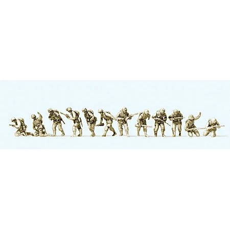 Preiser 1/72 Unpainted US Airborne Troops D-Day 1944 (12) (Kit)