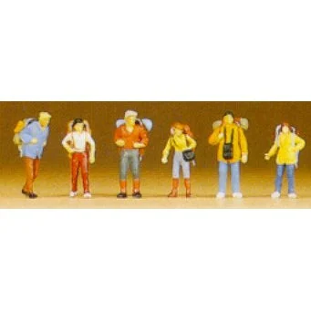 Preiser N Travelers w/Backpacks (6)