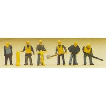 Preiser N Track Maintenance Crew w/Accessories (6)