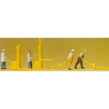 Preiser N Stock Workers w/Forklifts & Pallet Jacks (4)