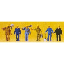Preiser N Track Workers w/Tools Walking (6)