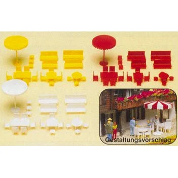 Preiser N Tables, Chairs & Umbrellas (Kit)