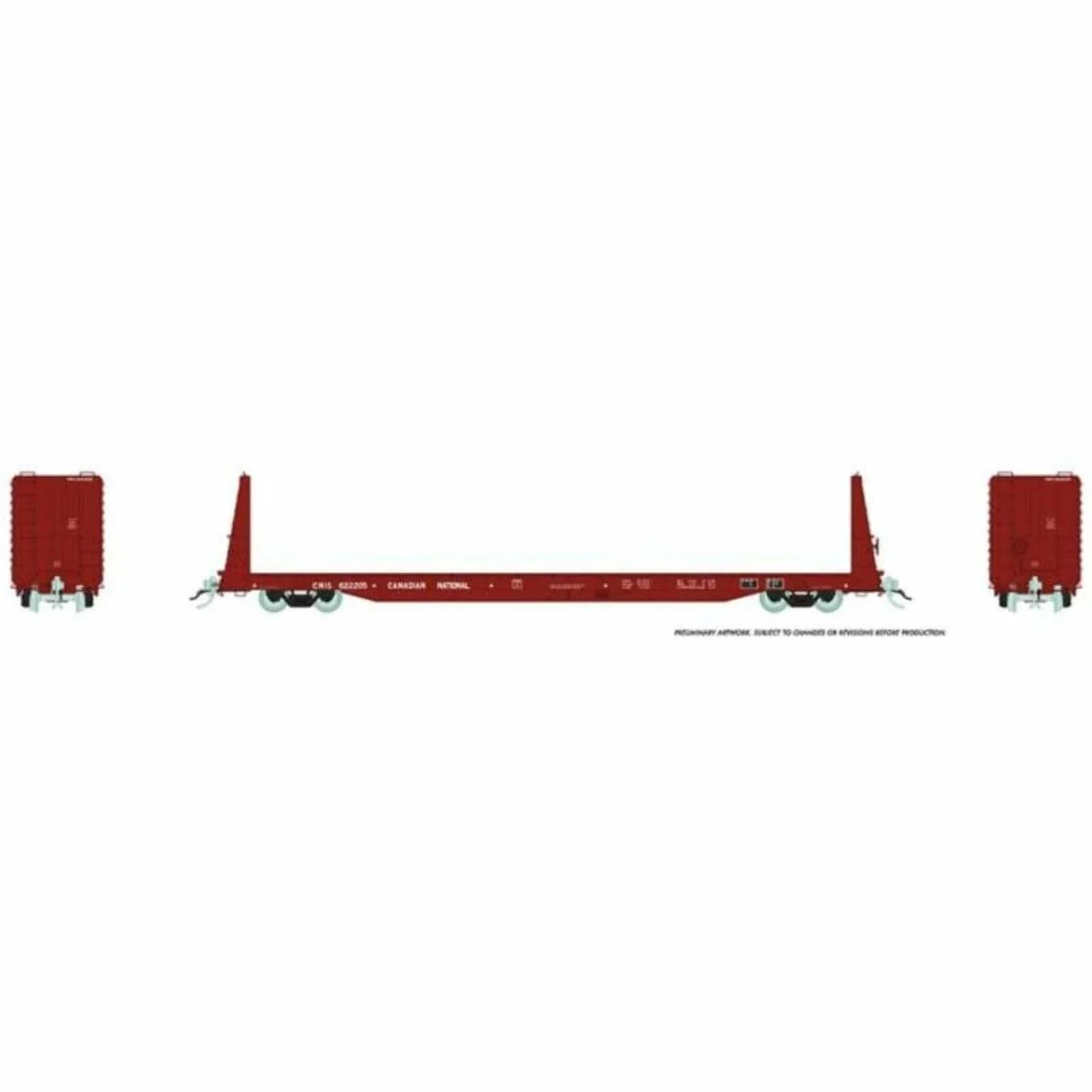 Rapido HO CNIS Mineral Brown Marine Industries Bulkhead Flatcar Single - 147004A