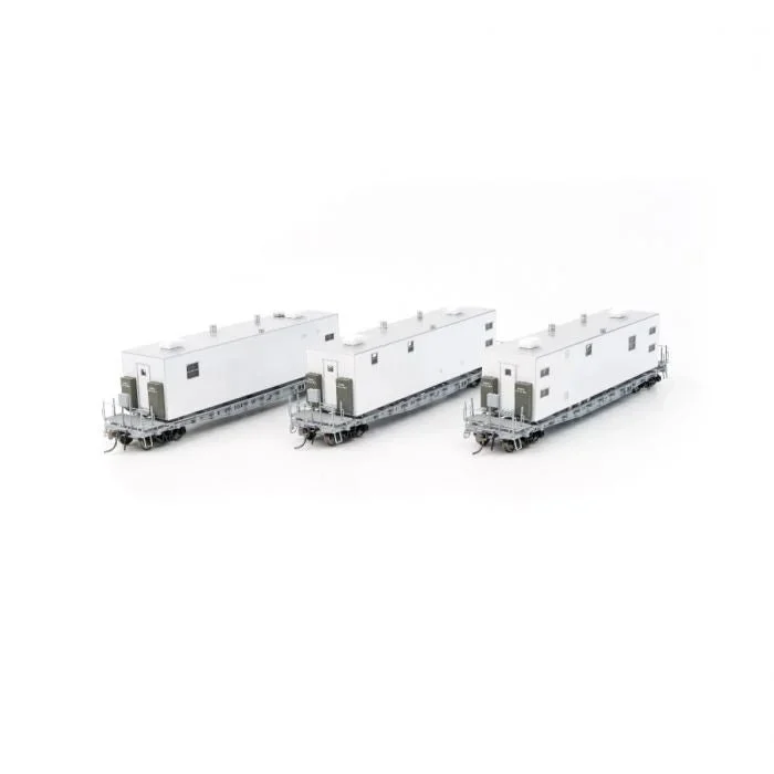 Rapido HO Conrail MOW F30A 50ft Flat Car w/Camp Van 3-Pack - RAP138101