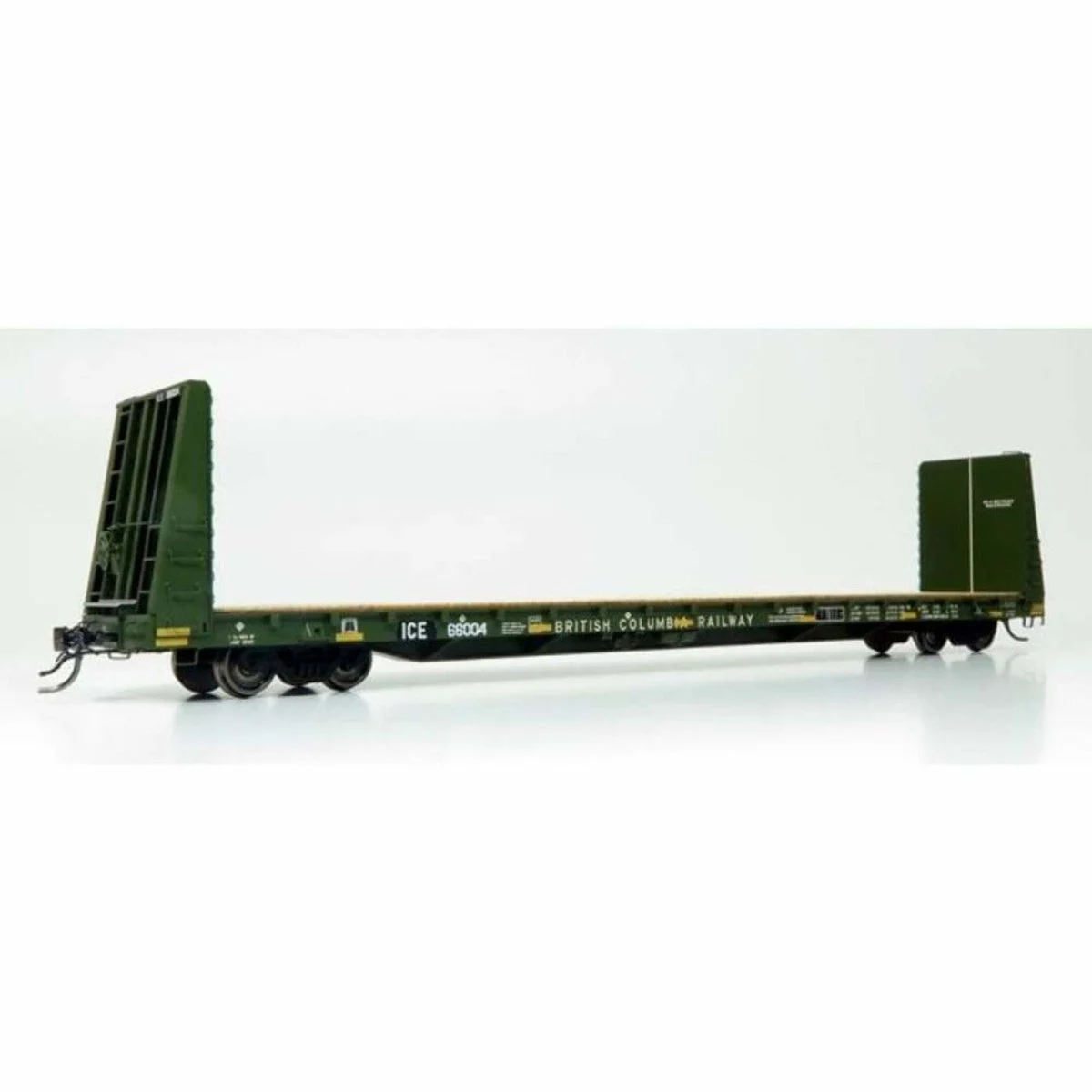Rapido HO ICE Ex-BCR Patch Marine Industries Bulkhead Flatcar Single - 147010A