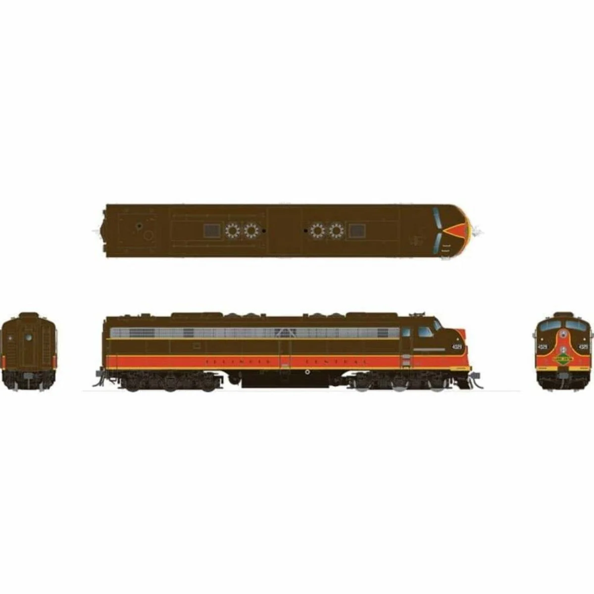 Rapido HO Illinois Central EMD E8A (DC/DCC/Sound) Diesel Locomotive #4032 - 28523