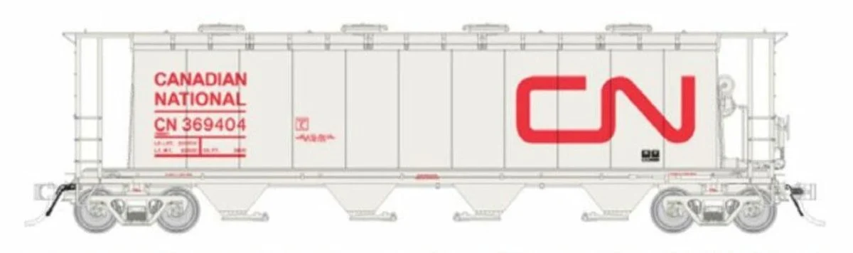 Rapido HO Scale Canadian National NSC 3800 Cu. Ft. Covered Hoppers #2 (6) - 127024