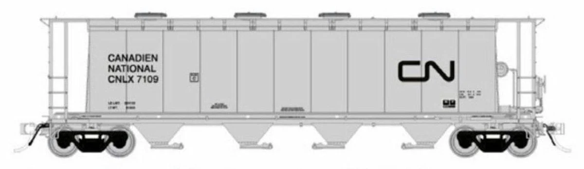 Rapido HO Scale Canadian National NSC 3800 Cu. Ft. Covered Hoppers #2 (6) - 127025