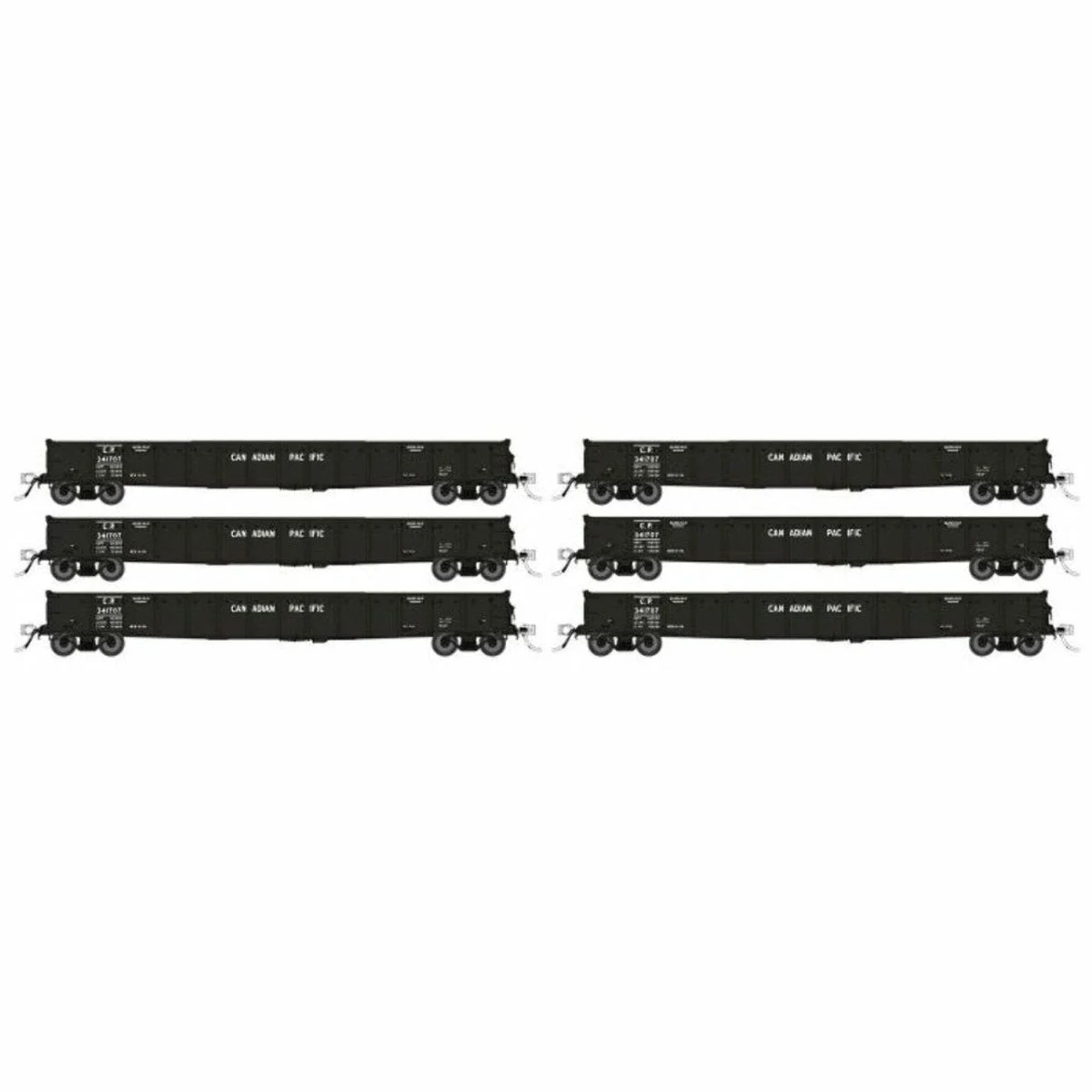 Rapido HO Scale Canadian Pacific 52' 6" Canadian Mill Gondola (6) - 50051