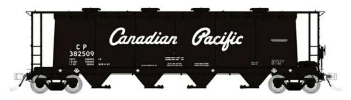 Rapido HO Scale Canadian Pacific MIL 3800 Cu. Ft. Covered Hoppers #4 (6) - 127026