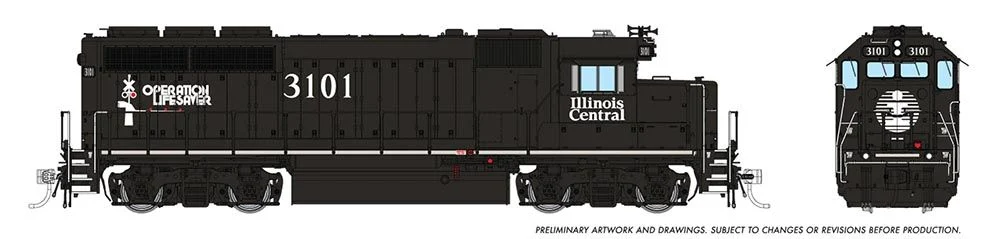 Rapido HO Scale GP40 Illinois Central #3101 DCC/Sound - 40507