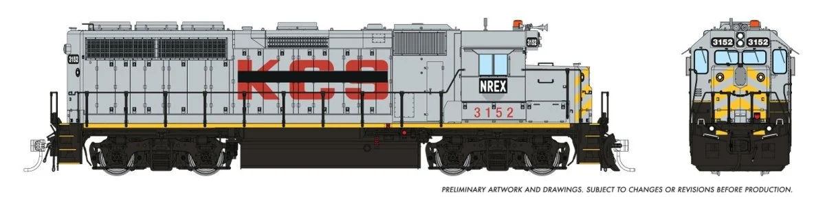 Rapido HO Scale GP40 NREX ex KCS #3152 DCC/Sound - 40542