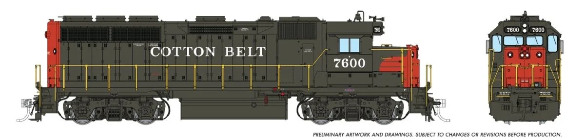 Rapido HO Scale GP40 SSW Cotton Belt #7600 DCC/Sound - 40523