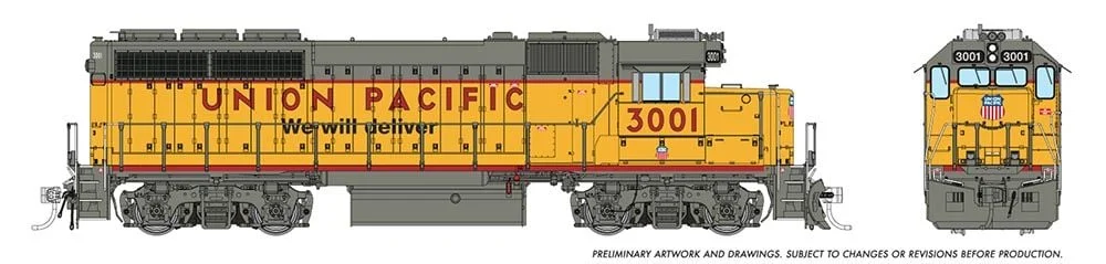 Rapido HO Scale GP40 Union Pacific #3001 DCC/Sound - 40530