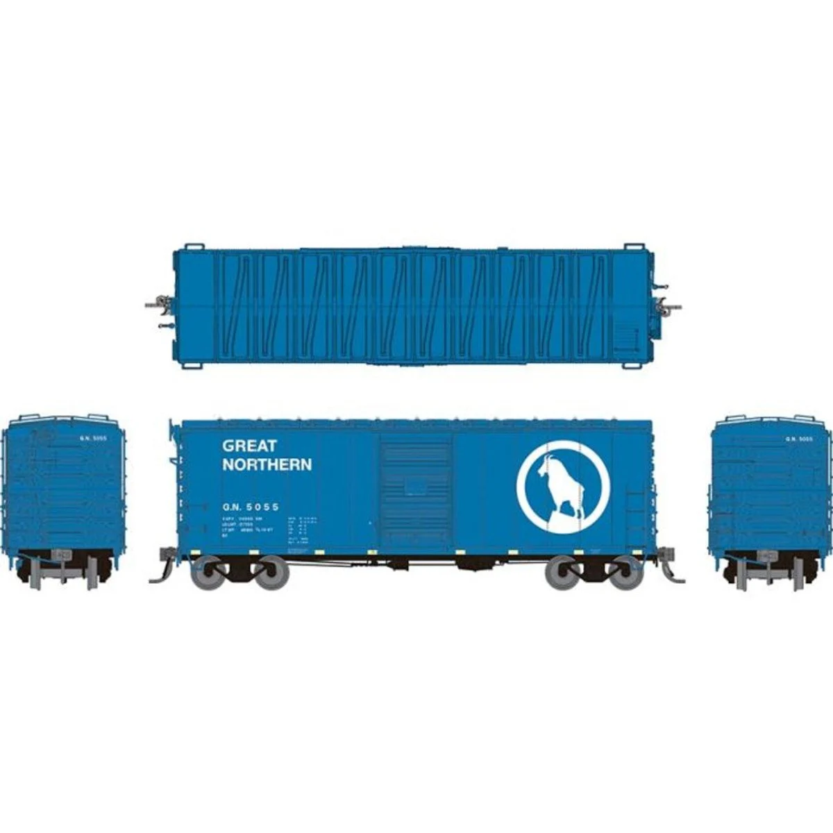 Rapido HO Scale Great Northern 40' Boxcar w/ Late IDNE Single Car - 155007A