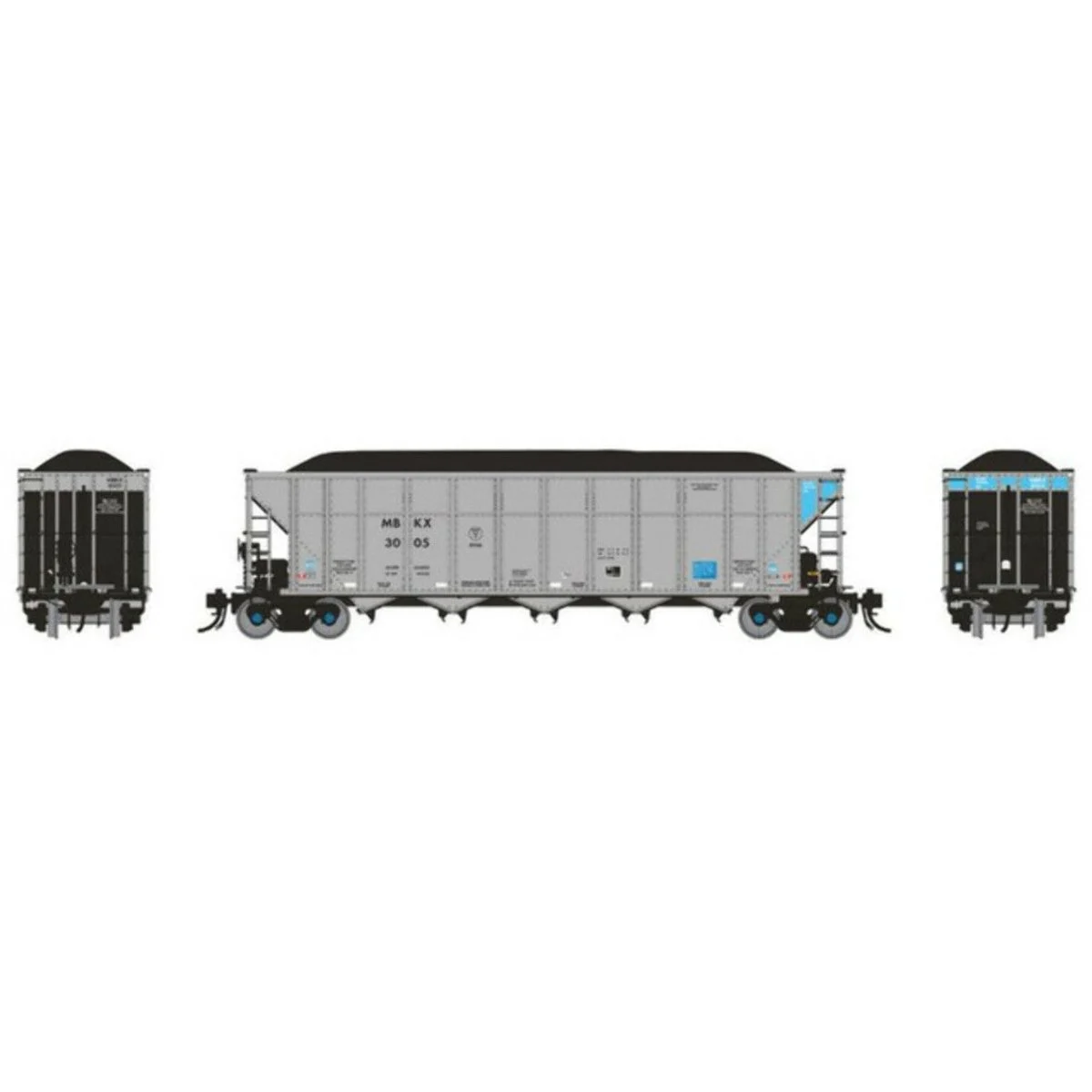 Rapido HO Scale MBKX Autoflood III Coal Hopper - Single Car - 169039A
