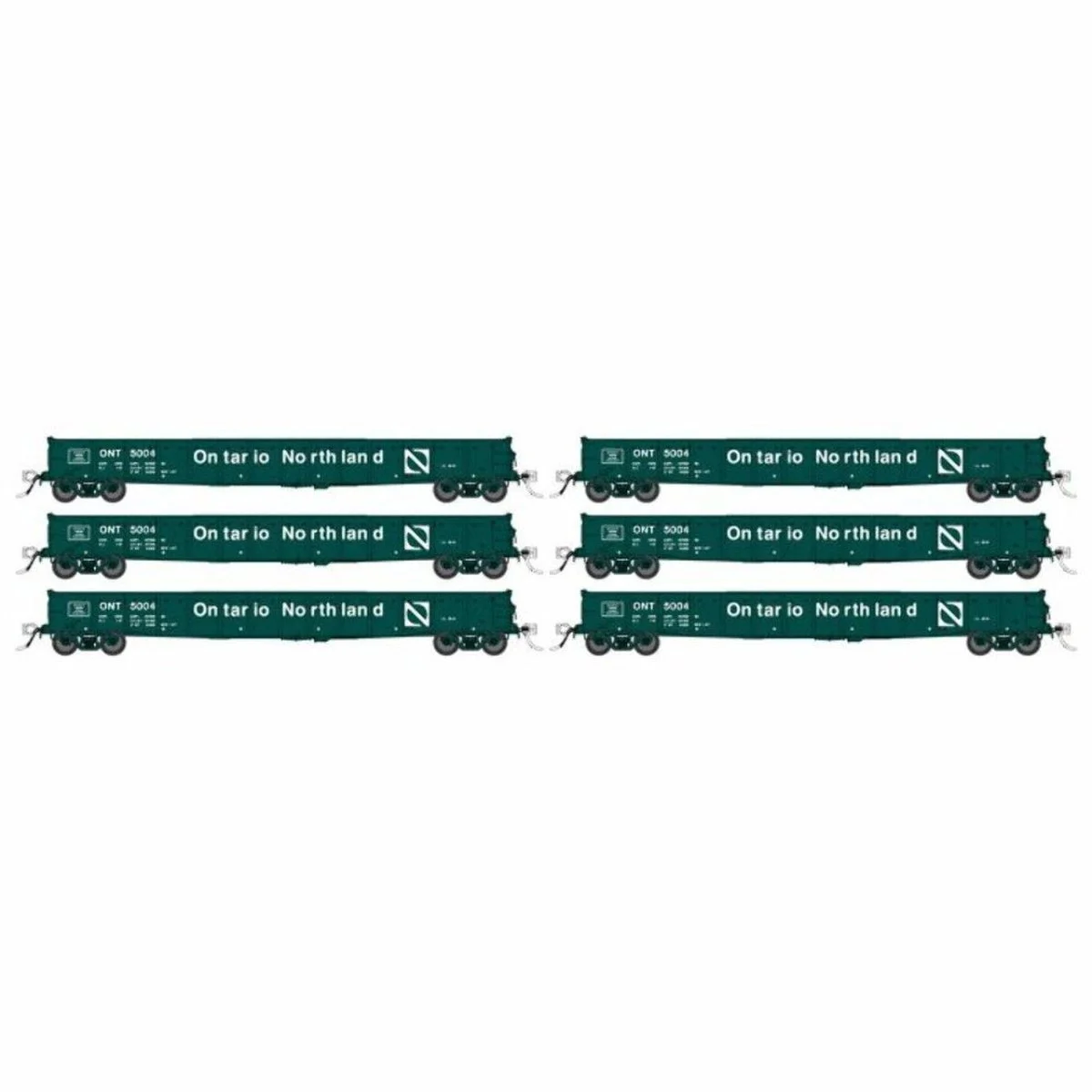 Rapido HO Scale Ontario Northland 52' 6" Canadian Mill Gondola (6) - 50053