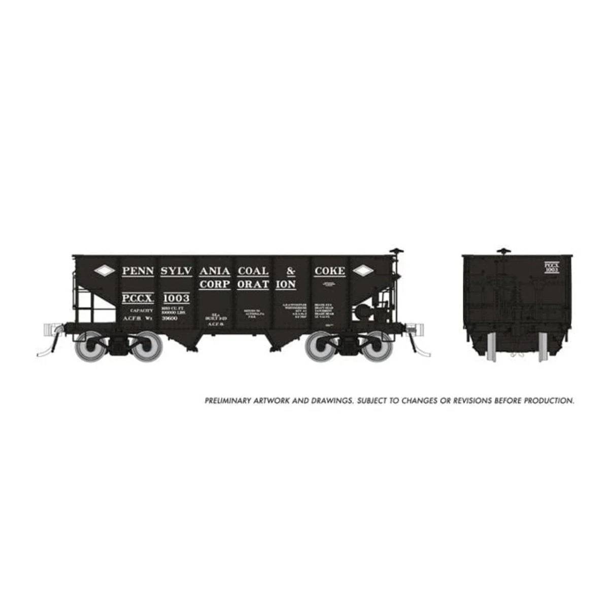 Rapido HO Scale Pennsylvania Coke & Coal PRR GLa 2-Bay Hopper (3 Pack) - 148017