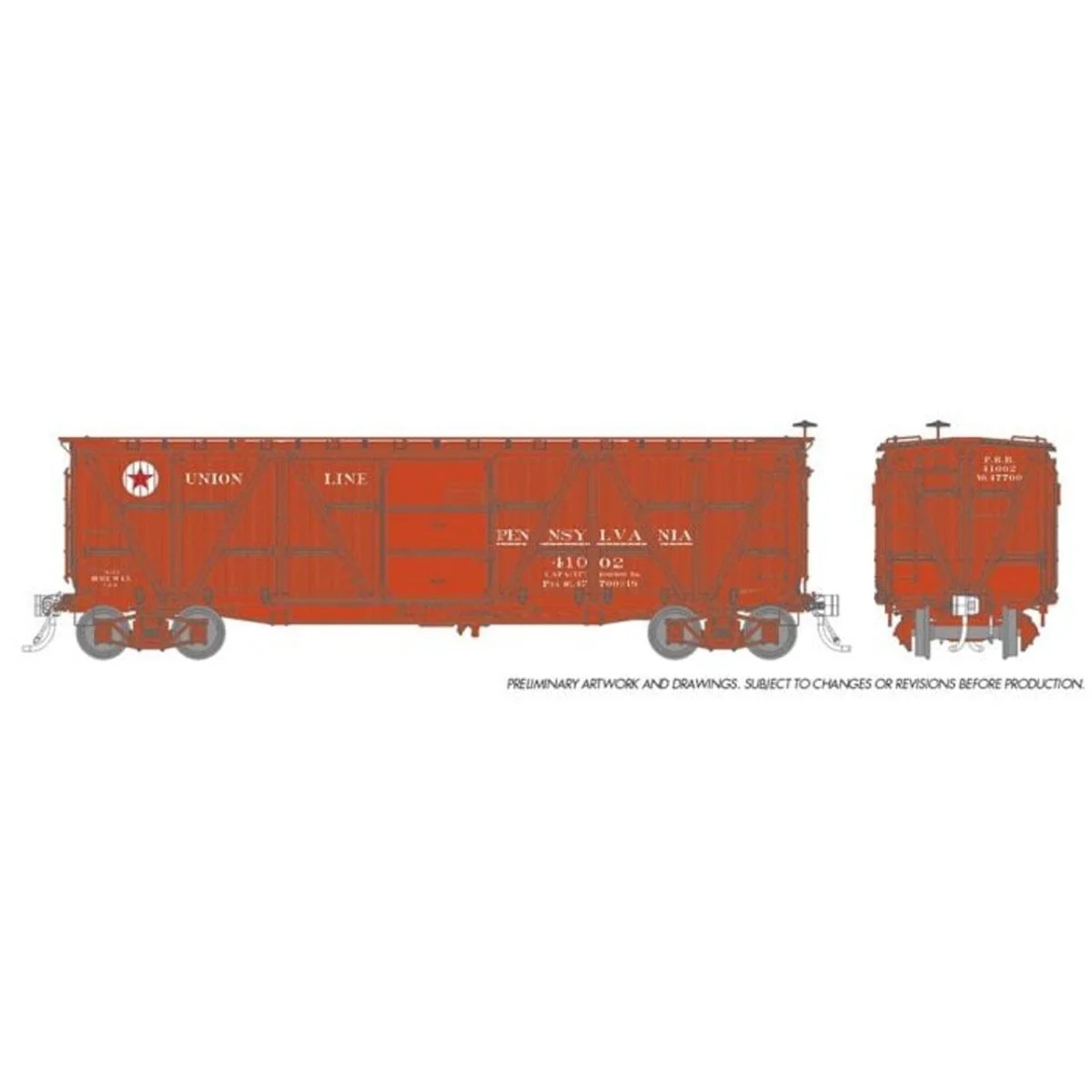 Rapido HO Scale Pennsylvania - Union Lines Scheme X23 Boxcar 6-Pack - 177002