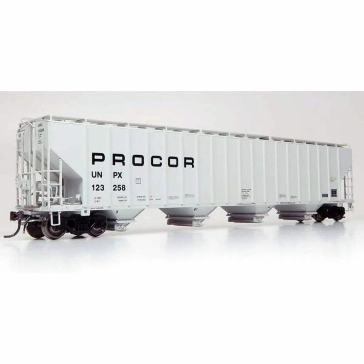 Rapido HO Scale UNPX Procor Mid Black Solid 5820 Covered Hoppers (6 Pack) - 157006