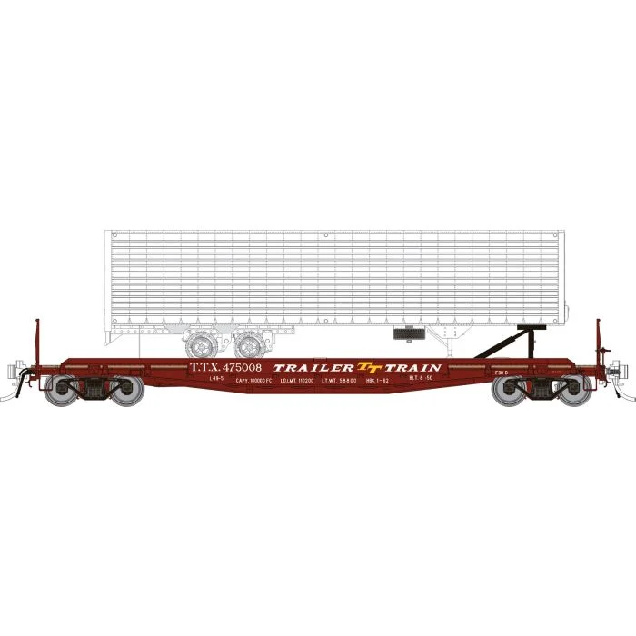 Rapido HO TTX Early Red Scheme F30D TOFC Flatcar w/ Erie Lackawanna Trailer #475048