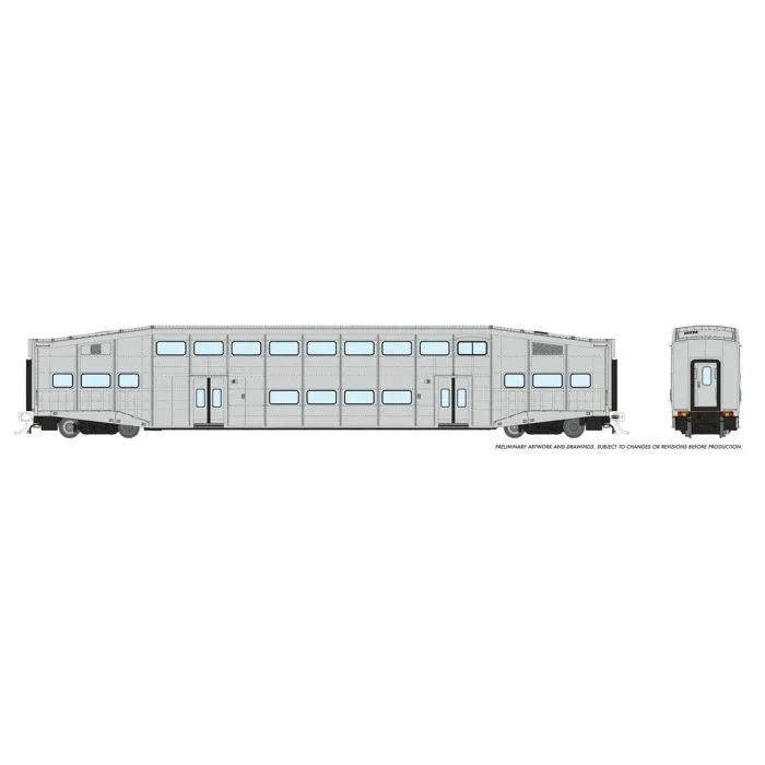 Rapido HOUndecorated Series II (4 window/rivetted) Coach BiLevel Commuter Coach 146093