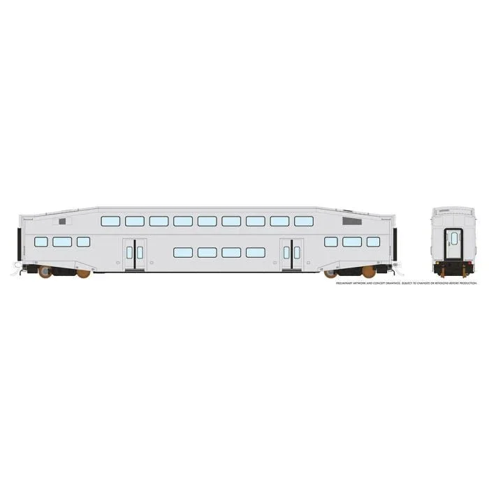 Rapido HOUndecorated Series II (4 window/rivetted) Coach BiLevel Commuter Coach 146095