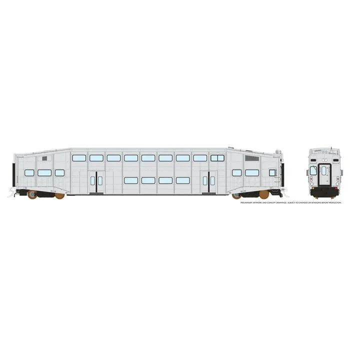 Rapido HOUndecorated Series II (4 window/rivetted) Coach BiLevel Commuter Coach 146097