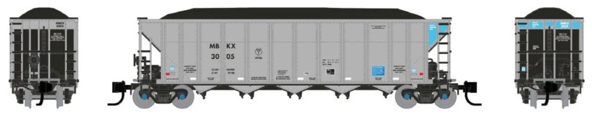 Rapido N Scale MBKX AutoFlood III RD Coal Hoppers Pack of 6 #2 - 538037