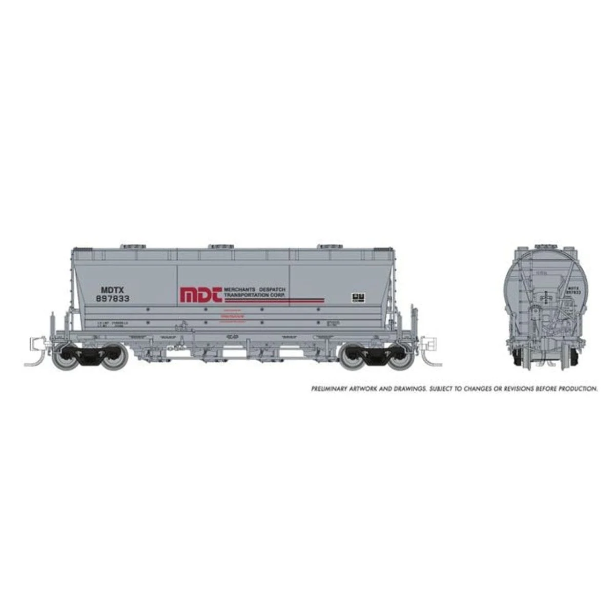 Rapido N Scale MDTX Flexi Flo Hopper (Late) Repaint Single Car - 533010A