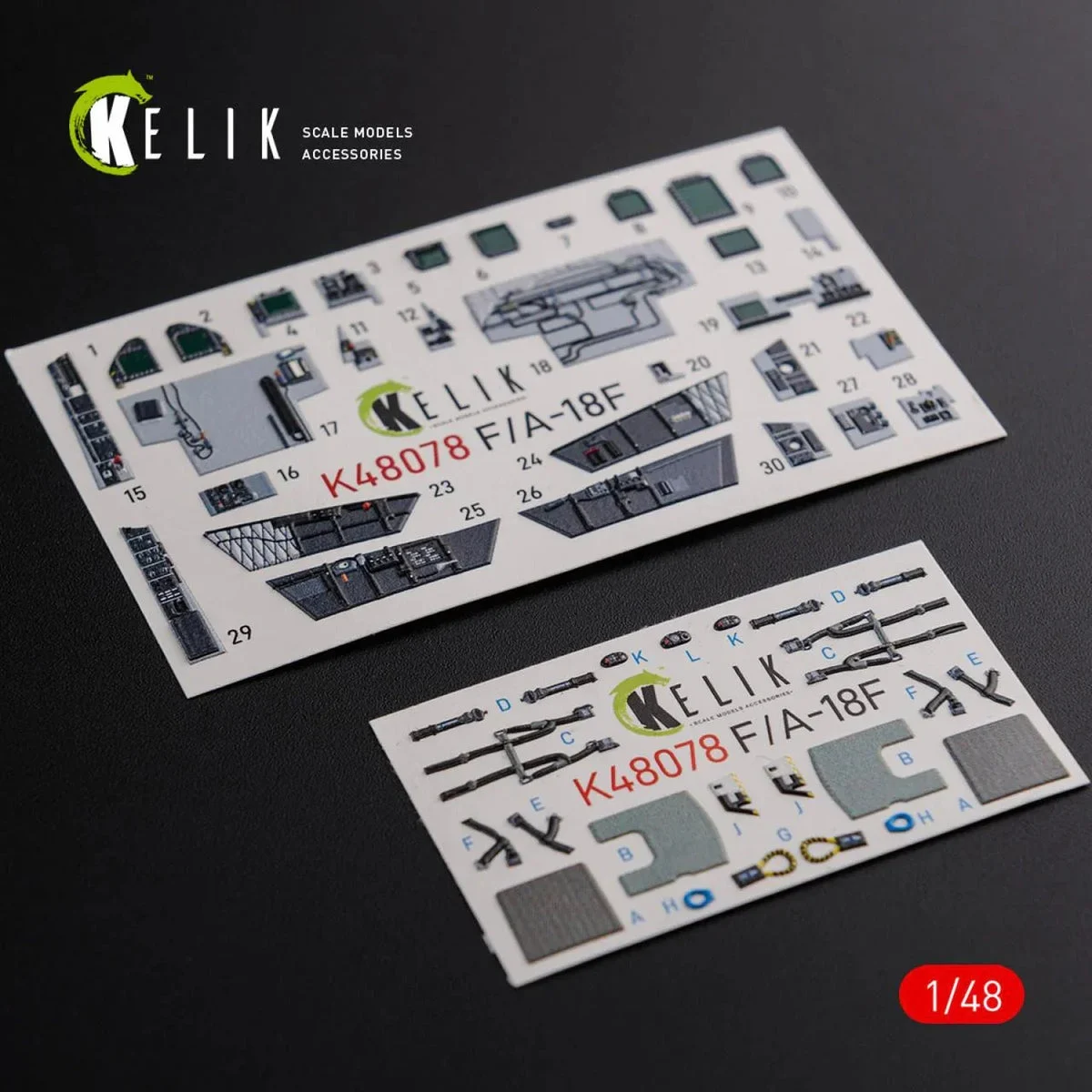 1/48 Reskit F/A-18F Super Hornet interior 3D decals for MENG kit