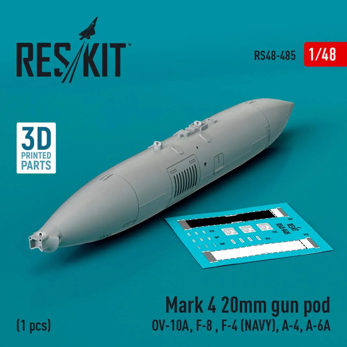 1/48 Reskit Mark 4 20mm gun pod (1 pcs) (3D Printed)