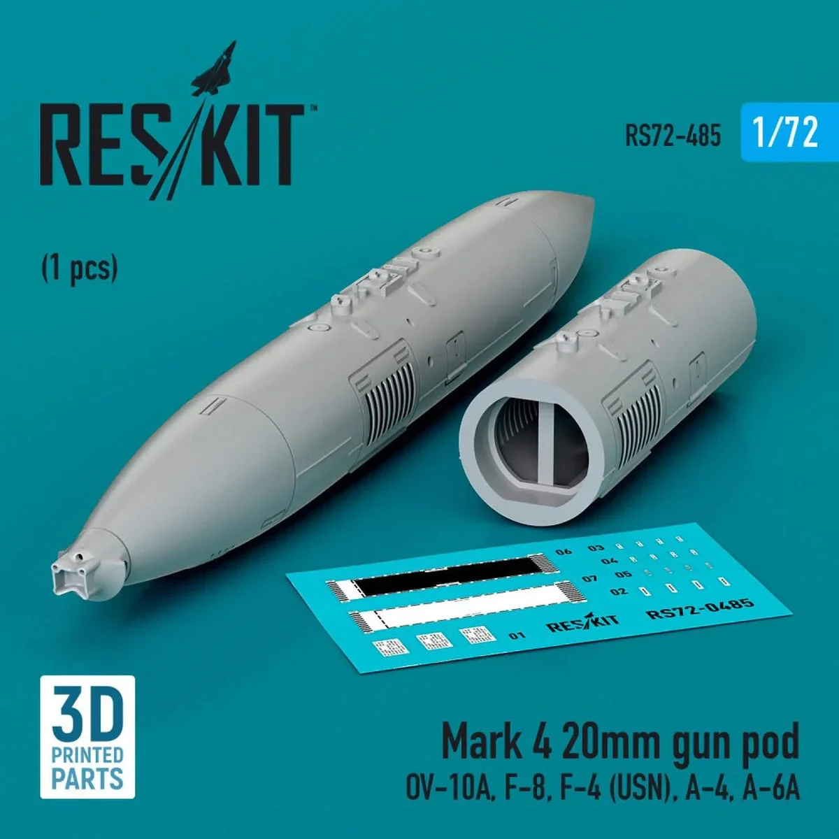 1/72 Reskit Mark 4 20mm gun pod (1 pcs) (3D Printed) (1/72)